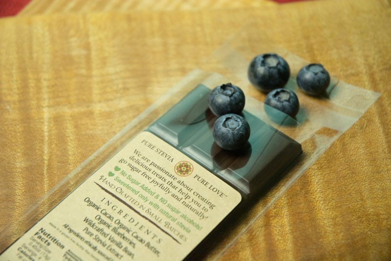 Oregon Blueberry - Stevia Sweetened Chocolate Bar, Vegan, Organic, Zero Sugar