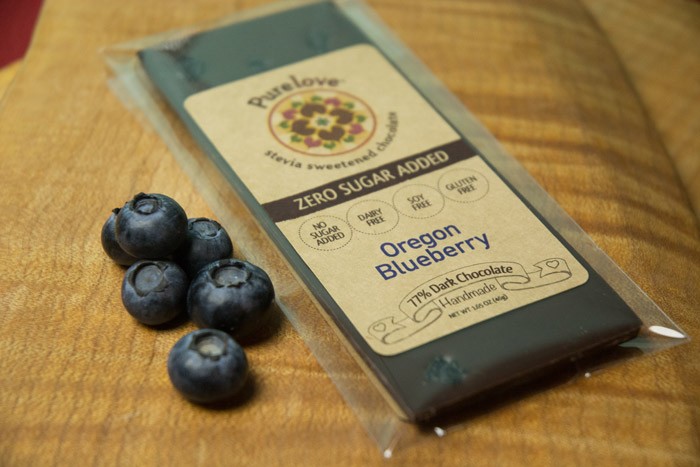 Oregon Blueberry - Stevia Sweetened Chocolate Bar, Vegan, Organic, Zero Sugar