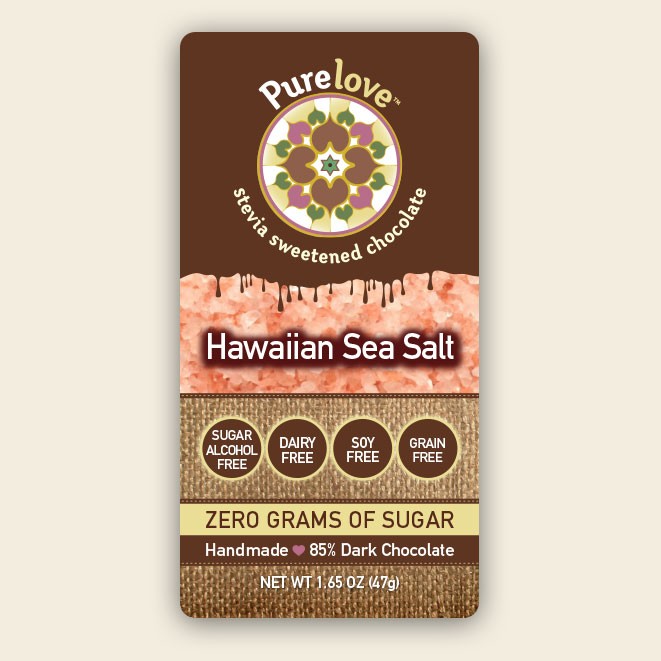 Hawaiian Sea Salt - Stevia Sweetened Chocolate Bar